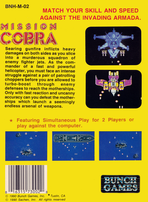 Mission Cobra (Homebrew) — Box back